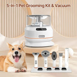 Pupihom Pet Grooming kit and Vacuum, 5-in-1 pet Hair Shedding Tools Clippers for Quiet and Effective Hair Removal in Dogs and Cats, Carpet and Home Cleaning