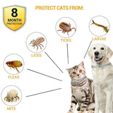 Pet Dog Cat Flea and Tick Collar for Effective Protection 8 Month Deworming Collar Anti-Mosquito Insect Puppy Repellent Supplies